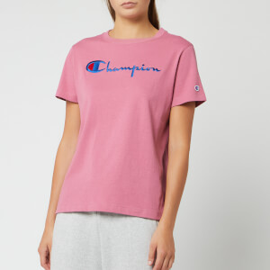 Champion Women's Big Script Crew Neck Short Sleeve T-Shirt - Heather Rose