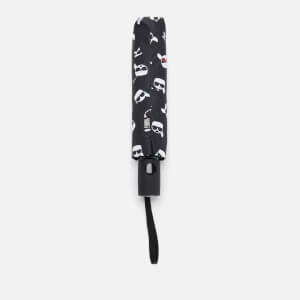 Karl Lagerfeld Women's K/Ikonik Print Umbrella - Black