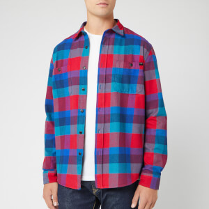 Edwin Men's Flanel Labour Shirt - Red/Dress Blue/Mazarine