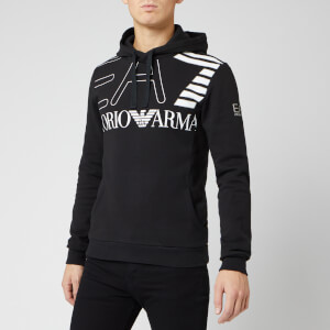 Emporio Armani EA7 Men's Large Logo Hoodie - Black