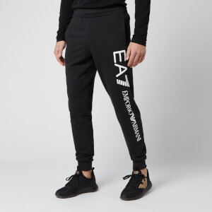 Emporio Armani EA7 Men's Large Script Logo Sweatpants - Black/Gold