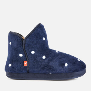 Joules Women's Cabin Fleece Lined Slippersocks - Navy Multi Spot