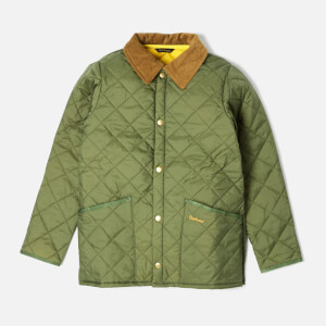Barbour Boy's Liddesdale Quilted Jacket - Moss/Yellow