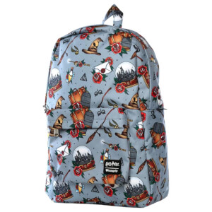 Loungefly Harry Potter Relics Tattoo AOP Nylon Backpack