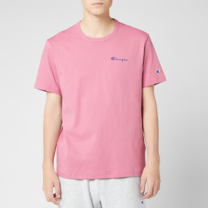 Champion Men's Small Script Crew Neck T-Shirt - Pink