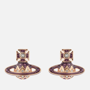 Vivienne Westwood Women's Aretha Bas Relief Earrings - Pink Gold Crystal Purple