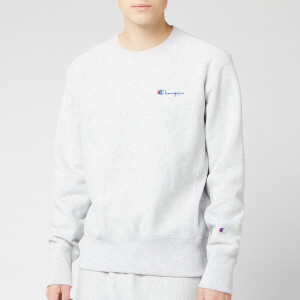 Champion Men's Small Script Sweatshirt - Grey Marl