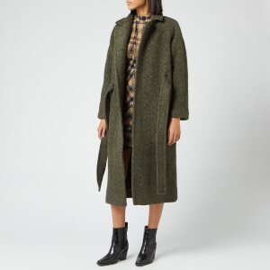 Ganni Women's Boucle Wool Belted Coat - Kalamata