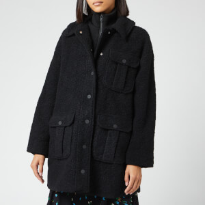 Ganni Women's Boucle Wool Coat - Black