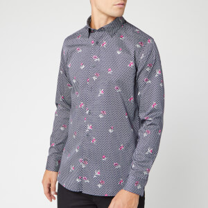 Ted Baker Men's Richrd Floral Geo Print Shirt - Navy