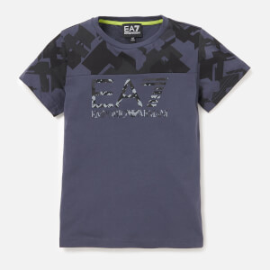 Emporio Armani EA7 Boys' Train Graphic Short Sleeve T-Shirt - Ombre Blue