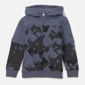 Emporio Armani EA7 Boys' Train Graphic Full Zip Hoodie - Ombre Blue