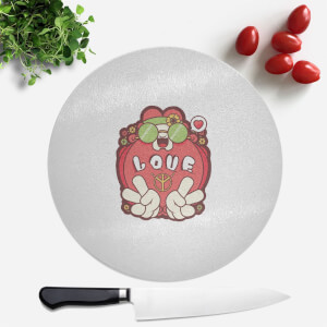 Hippie Love Cartoon Round Chopping Board