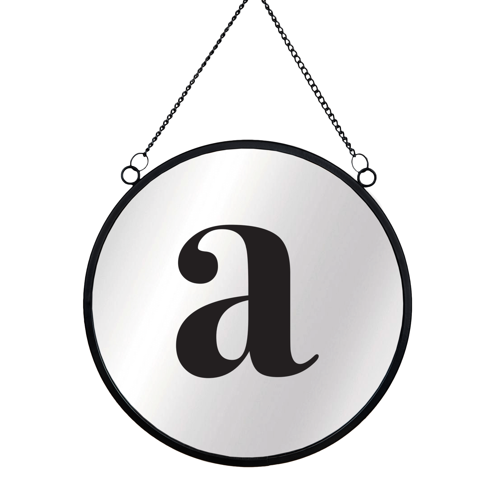Lowercase Letter Round Mirror & Vinyl Sticker