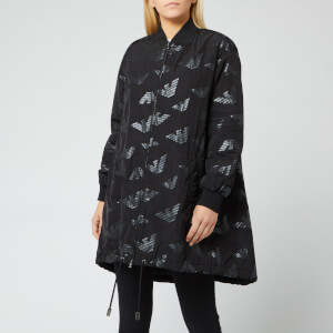 Emporio Armani Women's Logo Print Jacket - Black