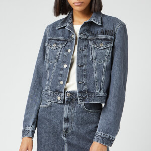 Helmut Lang Women's Raised Embroidery Masked Trucker Jacket - Midnight Stone
