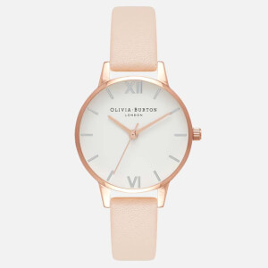 Olivia Burton Women's White Midi Dial Watch - Nude Peach, Rose Gold and Silver