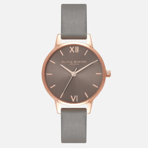Olivia Burton Women's Midi Grey Dial Watch - Dark Grey and Rose Gold