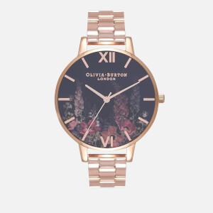 Olivia Burton Women's Dark Bouquet Watch - Rose Gold Bracelet
