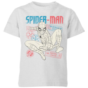 Spider-Man Far From Home Distressed Passport Kids' T-Shirt - Grey