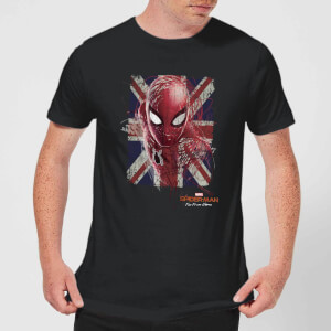 Spider-Man Far From Home British Flag Men's T-Shirt - Black