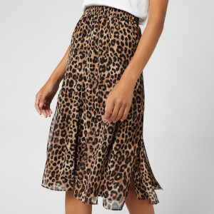MICHAEL MICHAEL KORS Women's Panelled Slit Skirt - Dark Camel