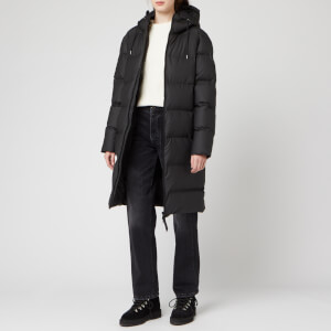 RAINS Women's Long Puffer Jacket - Black