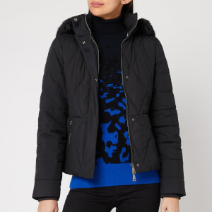 Ted Baker Women's Erikaa Short Faux Fur Hood Down Jacket - Black