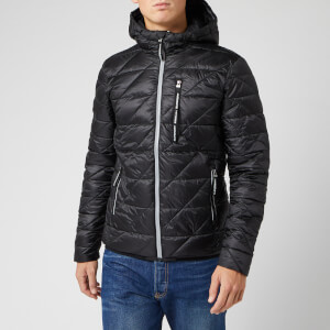 Superdry Men's Diagonal Quilt Fuji Coat - Jet Black