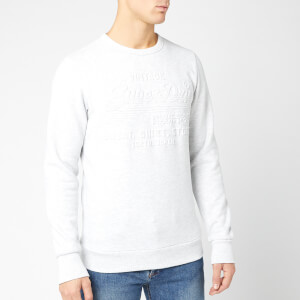 Superdry Men's Sweat Shirt Shop Embossed Crew Sweatshirt - Ice Marl