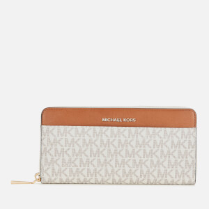 MICHAEL MICHAEL KORS Women's Jet Set Pocket Zip Around Continental Wallet - Vanilla