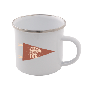 Welcome To California Enamel Mug – White