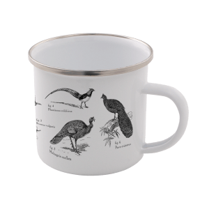 Birds Enamel Mug – White