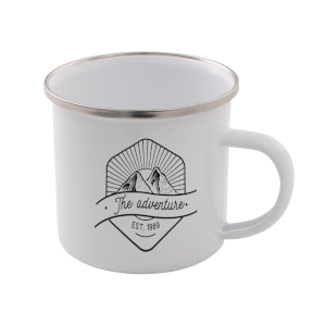 The Adventure Enamel Mug – White