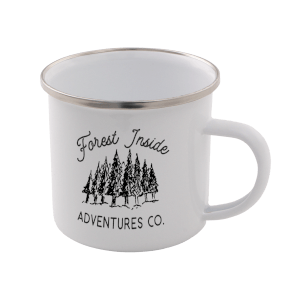 Forest Inside Adventures Co. Enamel Mug – White