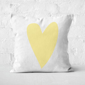 Light Yellow Heart Square Cushion