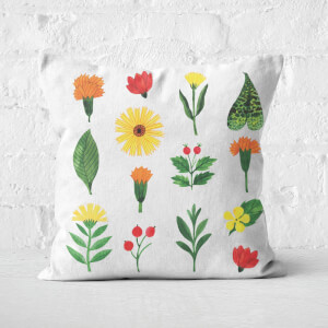 Light Botanical Flowers Square Cushion