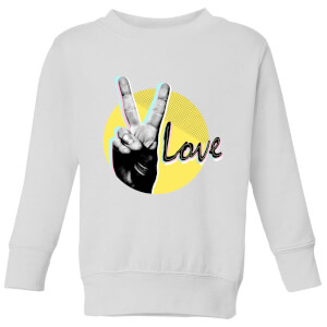 Peace Love With Circular Background Kids' Sweatshirt - White