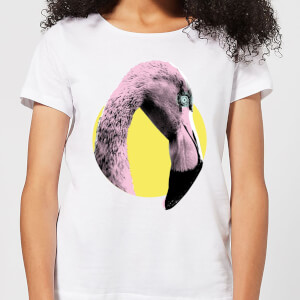 Flamingo With Circular Background Women's T-Shirt - White