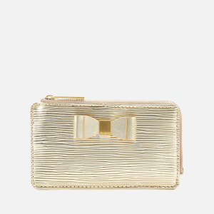 Ted Baker Women's Blue Bow Detail Card Holder - Gold