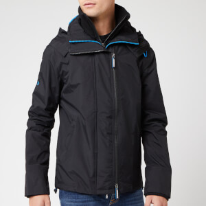 Superdry Men's Tech Hood Pop Zip SD Windcheater NB - Black/Super Denby
