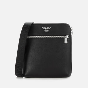 Emporio Armani Men's Leather Cross Body Bag - Black