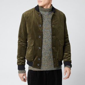 Oliver Spencer Men's Lockton Cord Bomber Jacket - Green