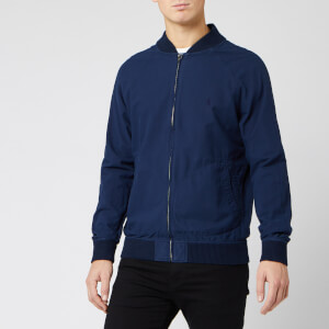 Polo Ralph Lauren Men's Oxford Garment Dyed Varsity Bomber Jacket - Navy