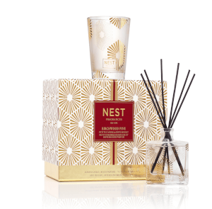 NEST Fragrances Festive Petite Birchwood Pine Candle and Diffuser Set