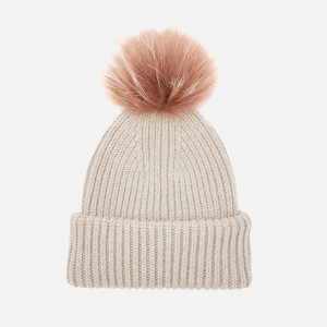 BKLYN Women's Oversized Hat - Oatmeal/Brown-Pink