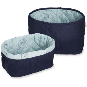 Cam Cam Quilted Storage Baskets - Navy (Set of 2)