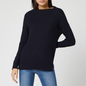 Barbour Women's Stitch Guernsey Knitted Jumper - Navy