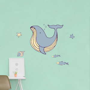 Blue Whale Wall Art Sticker Pack