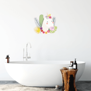 Unicorn With Flowers Wall Art Sticker
